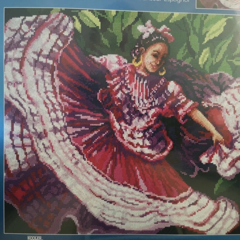 Janylnn Spanish Dancer Counted Cross Stitch Kit Flamenco 14 x 12 Linda Gillum